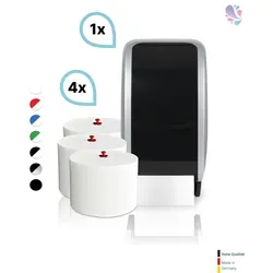 SET: 1x Toilettenpapierspender Doppelrollen Blanc Cosmos verschied. Farben + 4 Toilettenpapierrollen Long Life 3L - PRODUKTSET