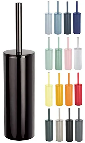 Spirella NYO WC Bürste - Hochwertige Klobürste mit hygienischem Edelstahl-Behälter in Schwarz - WC-Bürsten & Halter, elegante und hygienische Lösung für Ihr Bad mit langlebigem Edelstahl-Design.