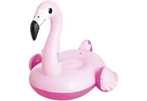 BESTWAY Riesen Flamingo Schwimmtier 191x178 cm - Badewannenspielzeug, ideal für den Urlaub oder Poolpartys, mit Haltegriffen für Sicherheit und integriertem Getränkehalter für entspanntes Relaxen.
