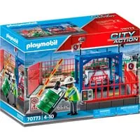 PLAYMOBIL City Action 70773 Frachtlager - Spielfiguren-Set für Kinder ab 4 Jahren, sicheres Deponieren von Containern im PLAYMOBIL-Hafen