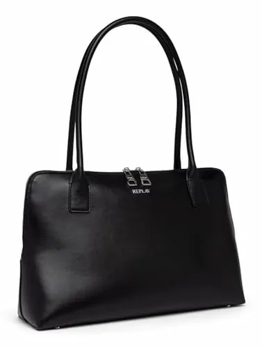 Replay Damen Schultertasche Schwarz (Black 0098) - Damen-Schultertaschen mit weichem, synthetischem Material und praktischer Innentasche für stilvolle Organisation.