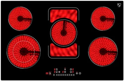 K&H® 5 Zonen Glaskeramikkochfeld 80cm - Leistungsstark und flexibel - Kochfelder, 9400 Watt stark mit Touch-Control-Steuerung, geeignet für jedes Kochgeschirr und umweltfreundlich verpackt.