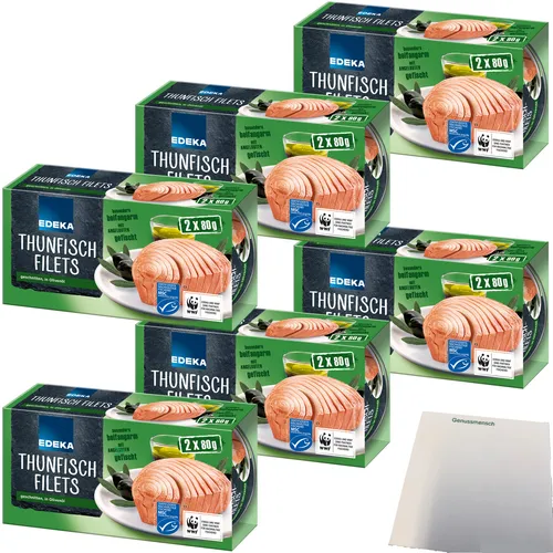 Edeka Thunfischfilets geschnitten in Olivenöl 6er Pack 12x80g Dose usy Block