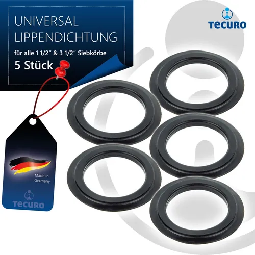 tecuro Universal Lippendichtung Ø 43 mm, für Siebkörbchen von Küchenspülen