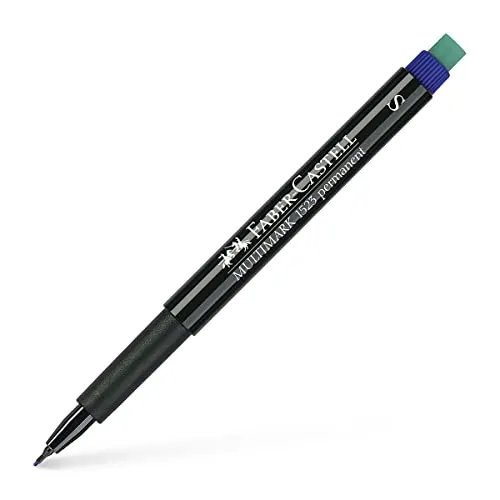 Faber-Castell 152351 blau 1pezzo (S) Permanent Marker – Permanentmarkern (blau, schwarz, blau, Kunststoff, 1 Stück (S))