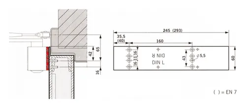 Dormakaba Montageplatte Nr.8380 für TS 83 silberfarben - 38000101