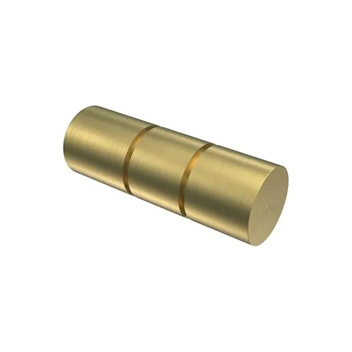Interdeco Endstücke Rillenzylinder Messing-Optik aus Metall für Gardinenstangen 20 mm Ø (2 Stück)