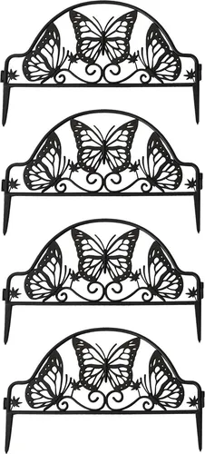 Beeteinfassung 200 cm Schmetterling mit Lichterkette