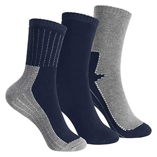 Footstar Kinder Frottee-Socken mit Motiv (3 Paar) Warme Socken mit Thermoeffekt - Marine 27-30