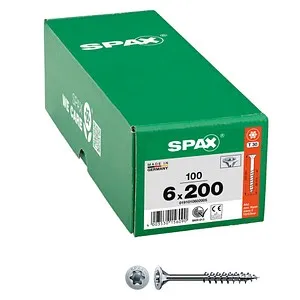 Spax Holzschrauben T-STAR plus Wirox, 6 x 200mm, 100 Stück in silber von SPAX