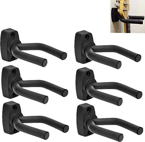 CAIHONG Gitarrenhalter für Die Wand 6 Stück, Universal Gitarren Halter Gitarrenständer Wand Halterung für Akustikgitarre, klassische Gitarre, E-Gitarre, Banjo, Bass, Ukulele