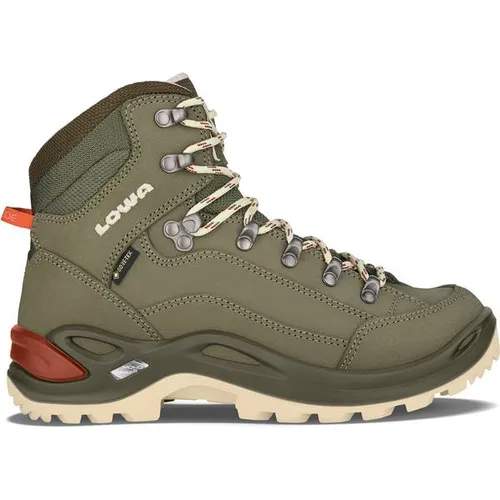 Lowa Renegade Mid GTX Damen Wanderschuhe - Wasserdicht & Vielseitig - Wanderschuhe für Damen aus hochwertigem Nubukleder, wasserdicht dank GORE-TEX, ideal für Wanderungen auf befestigten Wegen und Pfaden.