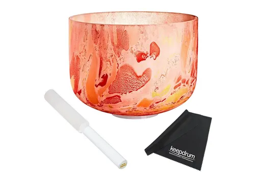 Meinl Sonic Energy Kristall-Klangschale MCSB10-D Sakral-Chakra mit Reiber - Die 10 Zoll große Klangschale aus hochwertigem Quarz überzeugt mit ihrem kunstvollen Design und langanhaltender Resonanz. Ideal für kreative Entfaltung und Meditation. Inklusive Silikon-Standring und Reiber.