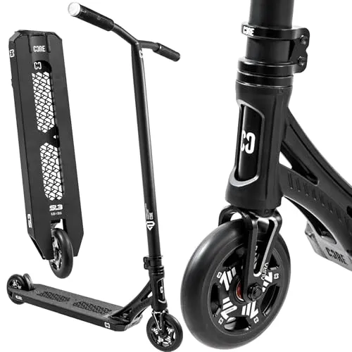 CORE SL3 Stunt-Scooter Park 92,5cm Schwarz - Roller/Kickboards – extrem leicht und robust, perfekt für Skatepark-Tricks dank optimaler Kontrolle und Performance.