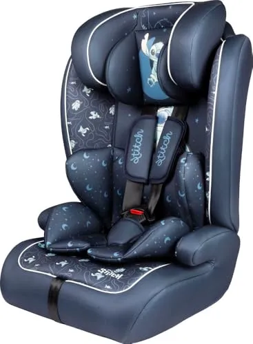 Tataway Disney Stitch I-SIZE R129 Autositz. Kindersitz Mit Einer Höhe Von 100 Bis 150 Cm. Einstellbare Kopfstütze Und Polsterung