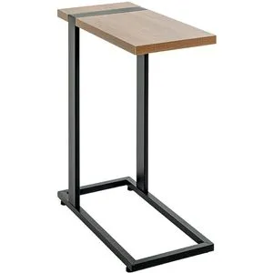 Haku-Möbel Beistelltisch 37100 Saragossa 2 - Mehrzwecktisch in elegantem Eichen-Dekor mit stabilen Stahlgestell, ideal für Wohnräume oder Büros. Maße: 24 x 64 x 49 cm, schwarz lackiert.