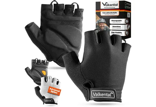 Valkental Fahrradhandschuhe Fingerlose Radhandschuhe für Herren & Damen - Fahrradbekleidung mit gepolsterten, rutschfesten und atmungsaktiven Eigenschaften für optimalen Halt beim Radsport. Ideal für Mountainbiking, Gravel Biking und Radreisen.