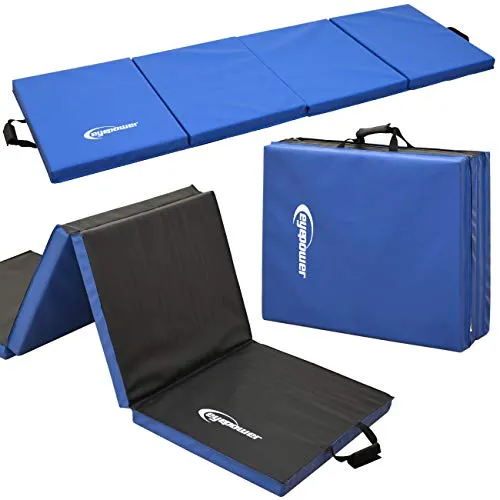 EYEPOWER 200x60 Klappbare Turnmatte - 5cm Dicke Gymnastikmatte für Zuhause - Sportmatten für Kinder und Erwachsene: Diese 4-fach faltbare Matte bietet XL Komfort und Sicherheit für Gymnastik, Akrobatik und Kampfsport – ideal für drinnen und draußen!