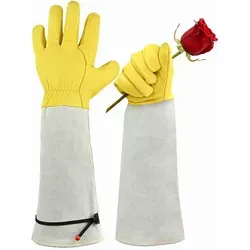 Praknu Leder Rosenhandschuhe in grau von Praknu