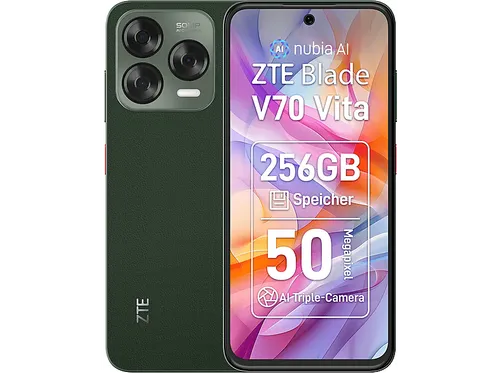 ZTE Blade V70 Vita 256 GB Jade Green Dual SIM - Smartphone mit 256 GB Speicher, Dual-SIM-Funktion und elegantem Jade Green Design für maximale Flexibilität und Stil.