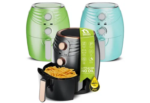 TurboTronic by Z-Line Heißluftfritteuse AF11M, 1200 W - Heißluftfritteuse im Retro-Design mit 3,5 Litern Fassungsvermögen. Ideal für knusprige Pommes in nur 25 Minuten dank Rapid-Air-Technologie. Spülmaschinenfestes Zubehör für einfache Reinigung.