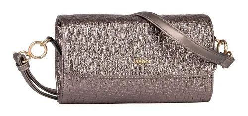 Gabor Umhängetasche Clutch Abeline - Elegante Umhängetasche in Metallic Taupe, aus weichem Material, mit abnehmbarem Schulterriemen und geräumigem Hauptfach für all Ihre Essentials.