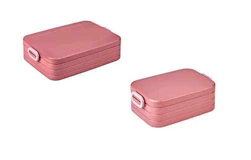 Mepal Lunchbox 2-tlg Take a Break Set – Vivid Mauve - Brotdosen-Set mit Trennwand für gesunde Snacks und Butterbrote, mikrowellengeeignet und ideal für unterwegs. Robust und stilvoll im Design.