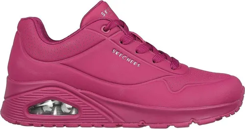 Skechers Damen UNO Stand ON AIR - Magenta Durabuck/Mesh, 36.5 EU - Damen-Sneaker mit flexibler Gummi-Traktionslaufsohle und weichem Obermaterial aus perforiertem Durabuck, ideal für Komfort und Stil im Alltag.