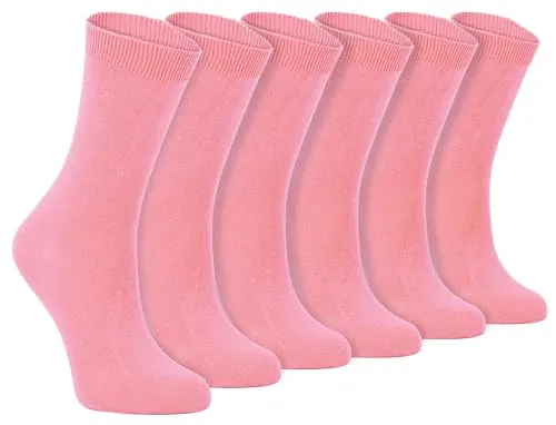 Sock Snob - 6er pack damen dünn elegant bunt farbig baumwolle socken 37-42 eur (37-42 eu, PL30 Rose)