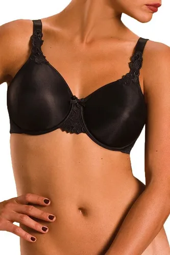 Chantelle DE Damen BH Hedona, Schwarz (Schwarz 11), 85C - Funktionsunterwäsche mit glättendem Effekt im Rücken und nahtlosen Cups, ideal für eine natürliche Rundung und eine optisch schlankere Silhouette bei großen Cupgrößen.