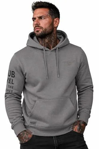 Sublevel Herren Zip Kapuzenpullover Tim December Grey H10608BC21525A2NO-M - Kuscheliger Fleece-Hoody für Herren, ideal für Freizeit und entspannte Momente. Mit praktischer Kapuze und Kängurutasche bietet er Wärme und Komfort. Pflegeleicht und langlebig – perfekt für den Alltag.