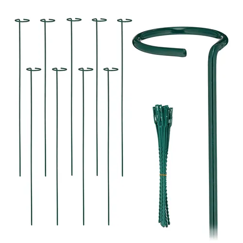 Pflanzstäbe Pflanzhalter Rosenstab Strauchstützen Pflanzenbinder Stange 10er Set