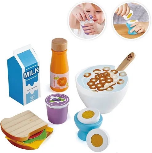 Hape Frühstücks-Set - Küchen-Fantasiespiel mit Frühstückszubehör, fördert gesunde Ernährung und motorische Fähigkeiten für Kinder ab 3 Jahren