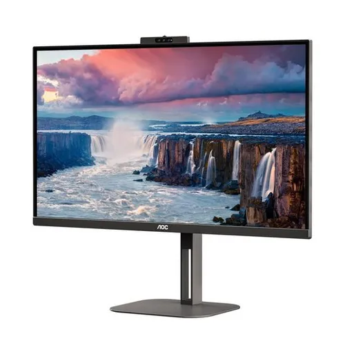 AOC Q27V5CW - 27 Zoll QHD Monitor mit Webcam und Lautsprechern, höhenverstellbar und USB-C Power Delivery für komfortables Arbeiten
