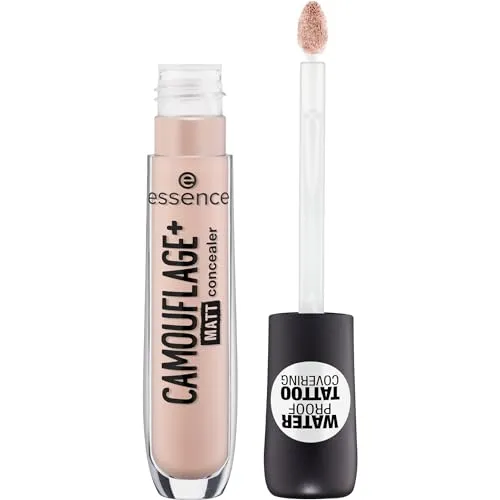 essence CAMOUFLAGE+ MATT concealer, Nr. 10, Nude, mattierend, matt, vegan, ölfrei, wasserfest, ohne Alkohol, 1er Pack (5ml)