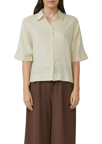 s.Oliver Hemdbluse beige mit Knopfleiste - Shirts, aus 100% atmungsaktivem Leinen, ideal für einen lässigen Look im Sommer, pflegeleicht und bequem im relaxed fit.