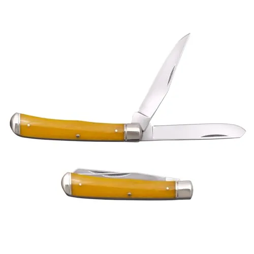 Cold Steel Knives Smooth Yellow Bone Trapper Stainless FL-TRPR-Y Pocket Knife