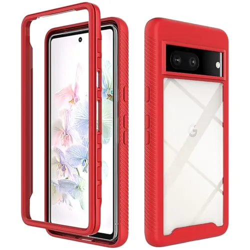 betterfon Handyhülle Kompatibel mit Google Pixel 7 Pro Hülle | Schutzhülle für Pixel 7 Pro Stoßfest Outdoor Cover 2 Teilig TPU Bumper Case mit Kanteschutz | Rot