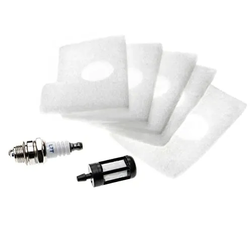 vhbw Luft-Filter, Kraftstofffilter, Zündkerze kompatibel mit Stihl MS 170, MS 180, 017, 018, MS 180 C Motorsäge, Kettensäge - Wartungsset