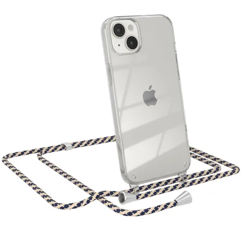 EAZY CASE für Apple iPhone 14 Plus Hülle mit Band Handykette Silikon Cover Taupe
