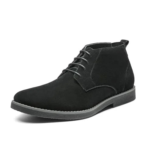 Bruno Marc Herren Chukka Stiefel Stiefelette Desert Boots Suede Leder Schnürstiefel Stiefeletten,Size 41.5,Chukka Schwarz,Chukka