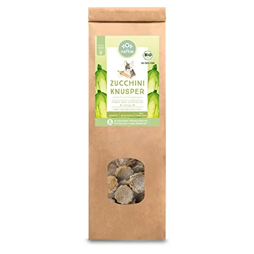 naftie Bio Leckerlies Zucchini Knusper Hundekekse - nur für artige Hunde - Hundeleckerli mit Buchweizenmehl - glutenfrei, handgebacken - 150g