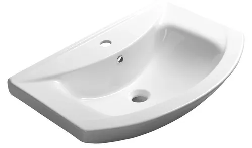 ZERO Keramik-Waschtisch 65x46 cm in Weiß - Eleganter Keramik-Waschtisch für Ihr Badezimmer, Maße: 65x46 cm, mit Überlauf. Ideal für den Unterschrank der Serie ZOJA. Hochwertige Verarbeitung für stilvolle Akzente.