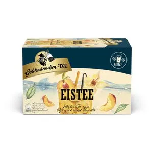 Goldmännchen Tee Eistee, Weißer Tee, Pfirsich-Vanille, 20 Teebeutel, 30g