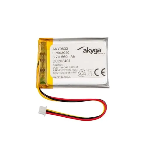 3.7V 560mAh Batterie Akku LP503040 Lithium Polymer Akyga AKY0833 Li-Po Akku PCM+NTC Molex 3-Polig 1,25 8cm