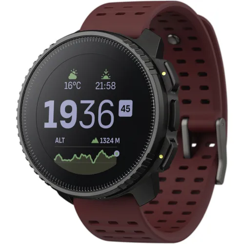 Suunto Vertical Black Ruby - Robuste Multisport-Uhr mit großem Display, bis zu 500 Stunden Akkulaufzeit und kostenlosen Offline-Karten für Outdoor-Abenteuer