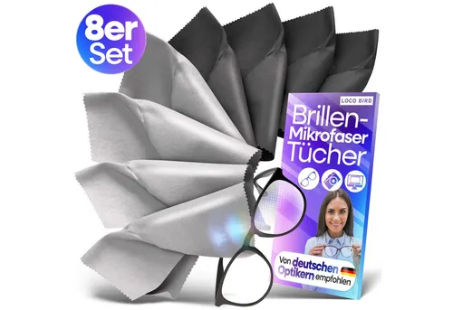 Loco Bird Brillenputztuch Microfaser 8er Set