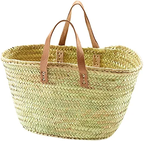 Kobolo Shopper Palmtasche mit Echt-Ledergriffen