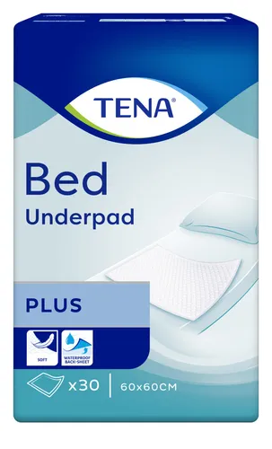 TENA BED Plus Krankenunterlagen 60x60cm - Inkontinenzhilfen, besonders saugfähig und hygienisch, ideal für Pflege und Bettruhe.