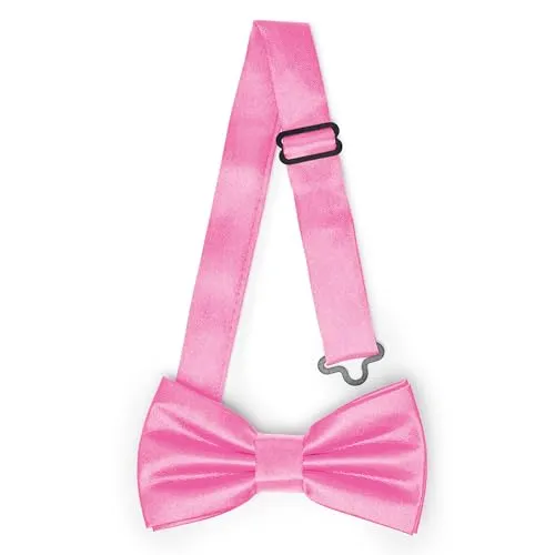 Ladeheid Kinder Jungen Fliege - Vorgebunden, Einstellbares Band, Glänzendes Design, Ideal für Hochzeit, Geburtstag, Einschulung - Strapazierfähig & Stilvoll BKS (10cm x 5cm, Rosa)